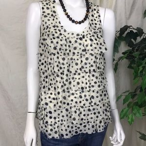 LOFT Cute Ruffled Polka Dot Top